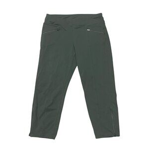 Athleta Womens Green Cropped Activewear Pants With Zippered Pockets Size S